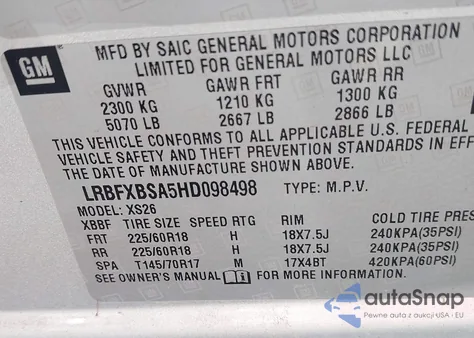 2017 Buick Envision Essence from USA, damaged, VIN LRBFXBSA5HD098498